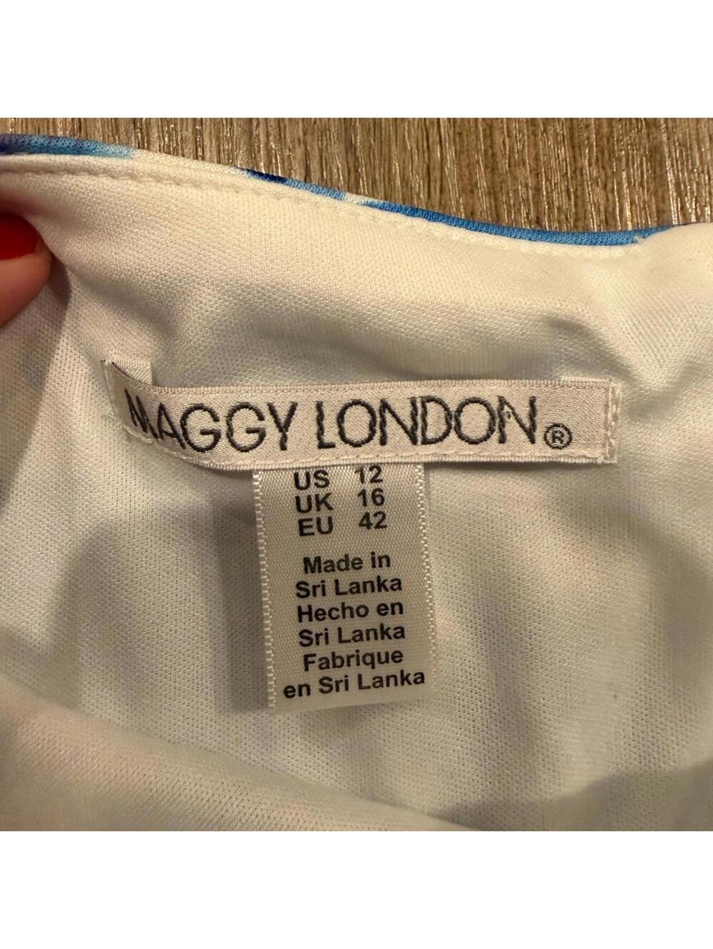 Maggy London 'Rosa Peony' Print Scuba Fit & Flare Dress 12 - Picture 4 of 7